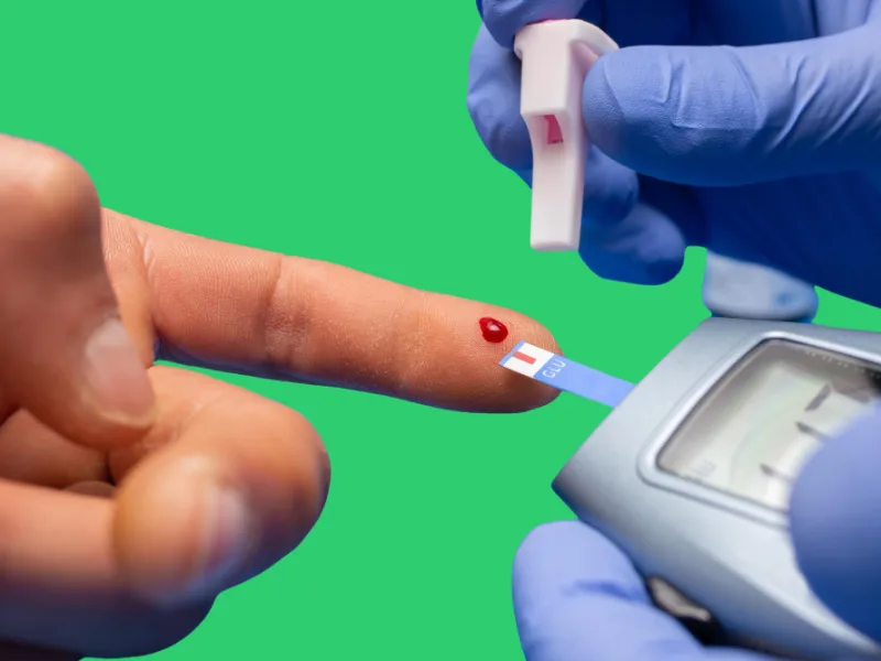 Doctor Is Checking The Blood Glucose Of The Person Doctor is checking the blood glucose of the person